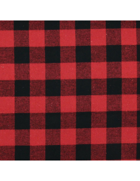 Schotse tartan flanel stof - Rood en zwart