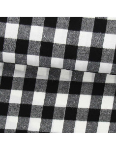 Schotse tartan flanelstof - Zwart en wit