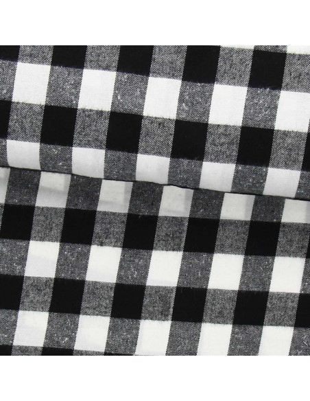 Schotse tartan flanelstof - Zwart en wit