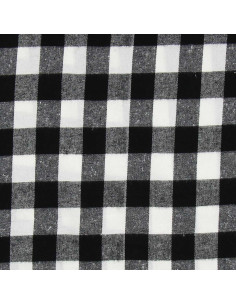 Schotse tartan flanelstof - Zwart en wit 2