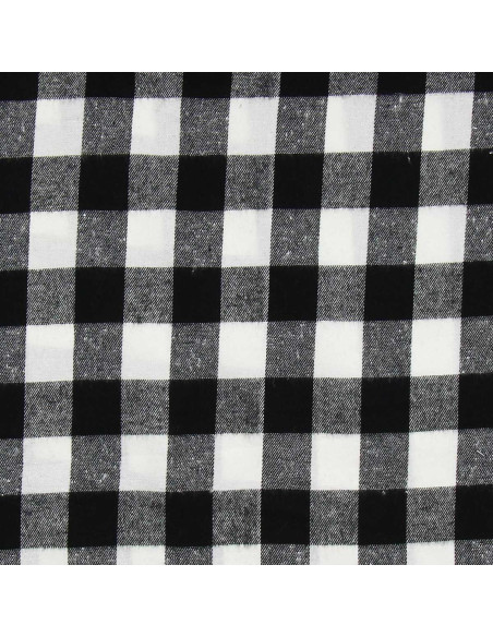 Schotse tartan flanelstof - Zwart en wit