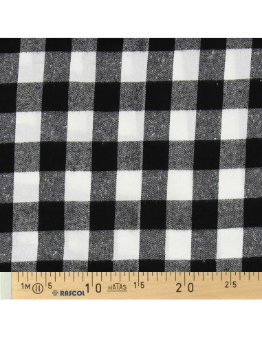 Schotse tartan flanelstof - Zwart en wit