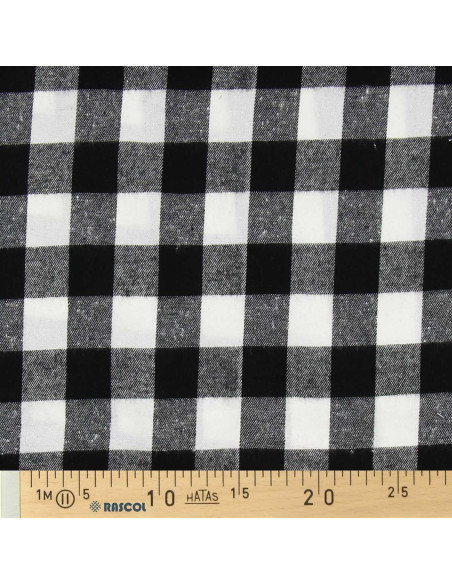 Schotse tartan flanelstof - Zwart en wit