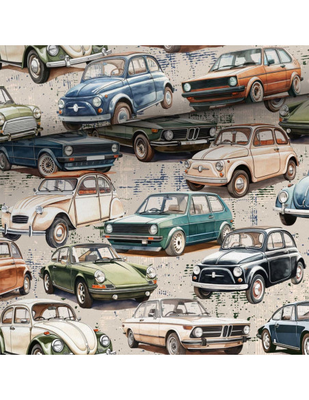 Premium katoenen stof - Collectieauto's