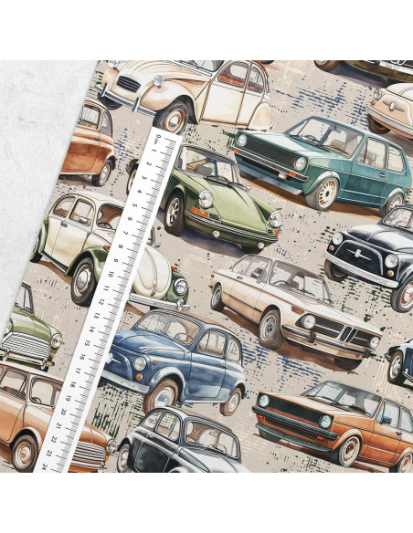 Premium katoenen stof - Collectieauto's
