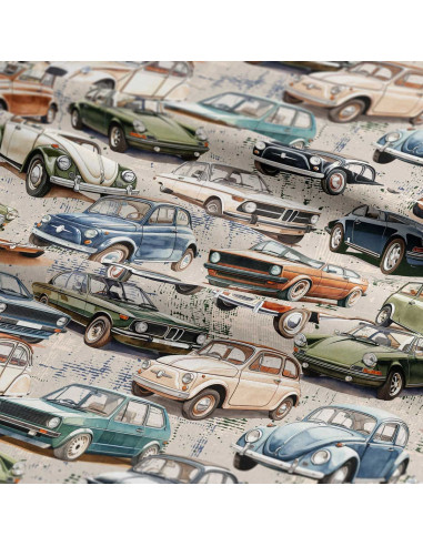 Premium katoenen stof - Collectieauto's