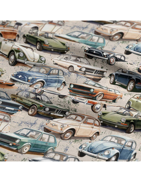 Premium katoenen stof - Collectieauto's