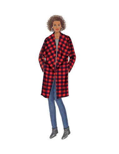 Jas, mantel en omslagkleding patroon - Butterick 6250