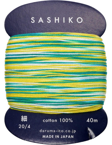 Daruma Kasuri sashiko-garen meerkleurig 3 kleuren 40 m