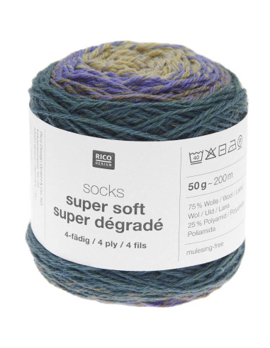 Laine à chaussettes Socks Super Soft Dégradé Rico Design