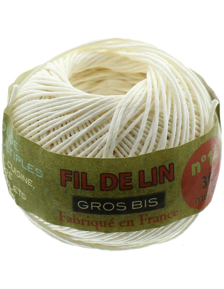 Linnen draad bij Chinees grof bis Nr. 12 - Ecru