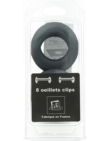 Set van 8 gordijnringen Ø44 mm - Mat - Grijs