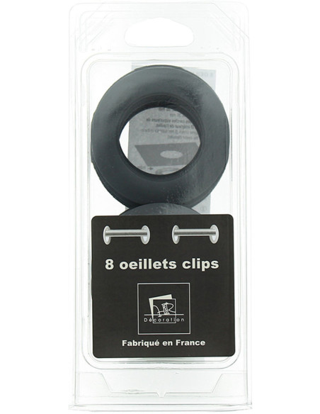 Set van 8 gordijnringen Ø44 mm - Mat - Grijs
