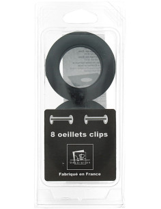 Set van 8 gordijnringen Ø44 mm - Mat - Zwart 2