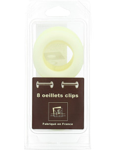 Set van 8 gordijnringen Ø44 mm - Mat - Crème 2