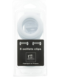 Set van 8 gordijnringen Ø44 mm - Mat - Wit 2