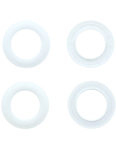 Set van 8 gordijnringen Ø44 mm - Mat - Wit