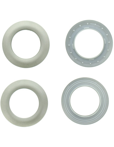 Set van 8 gordijnringen Ø44 mm - Satijn - Licht zilver