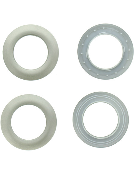Set van 8 gordijnringen Ø44 mm - Satijn - Licht zilver