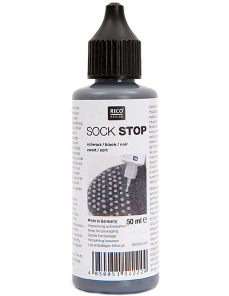 Antislip latex fles voor sokken - Zwart