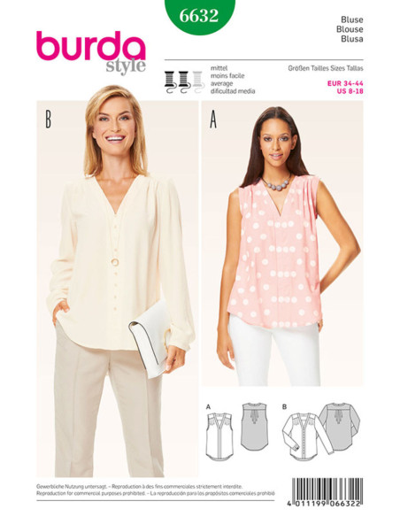 Blousepatroon - Burda 6632