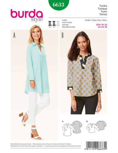 Tuniekpatroon - Burda 6633