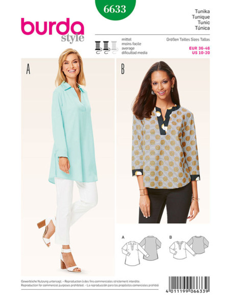 Tuniekpatroon - Burda 6633