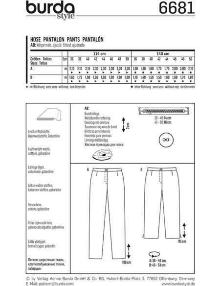 Broekpatroon - Burda 6681