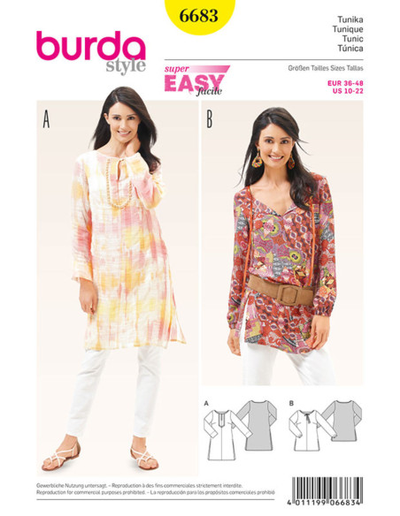 Tuniekpatroon - Burda 6683