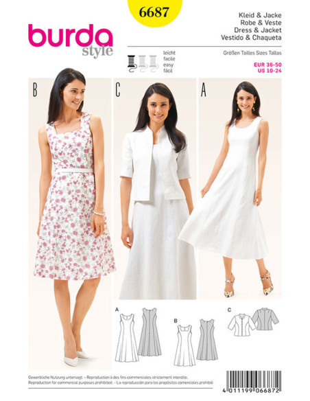 Jurk en jasje patroon - Burda 6687