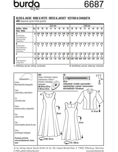 Jurk en jasje patroon - Burda 6687