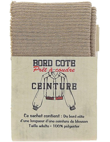 Onderkant van het jack met ribboord - Beige