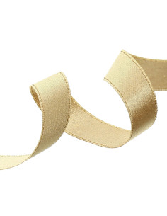 Satijn lint lurex - Licht goud