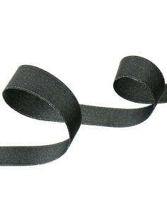 Satijn lurex lint - Antracietgrijs