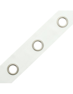 Mat zilveren oogjesband - Wit 2