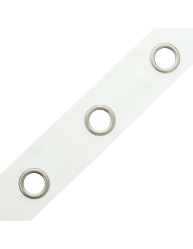 Mat zilveren oogjesband - Wit
