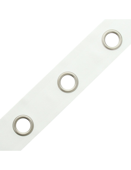 Mat zilveren oogjesband - Wit