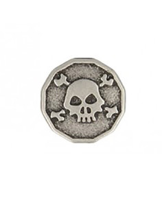 Metalen schedelknop - Zilver 2