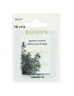 Bohin metalen nietjes met veren - Zwart 2