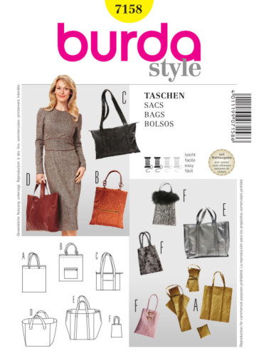 Tassenpatroon - Burda 7158
