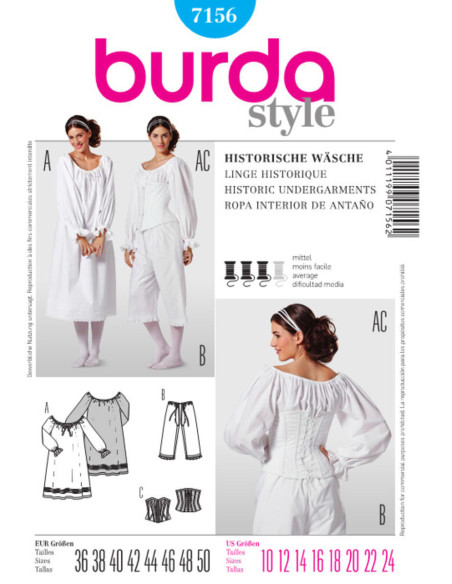 Historisch lingeriemaakpatroon - Burda 7156