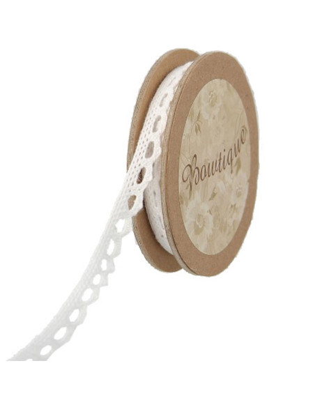 Witte kant - 8 mm x 5 meter