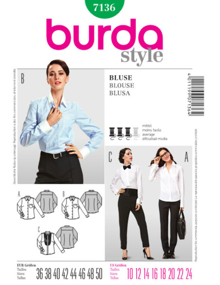 Blousepatroon - Burda 7136