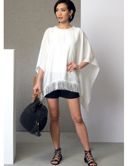 Poncho, top, short en broek patroon - Vogue 9191