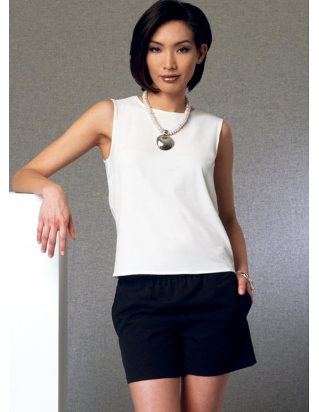 Poncho, top, short en broek patroon - Vogue 9191