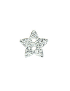 Twee-gats knoop ster glitter - Zilver 2