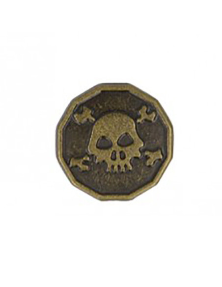 Bouton métal tête de mort - Bronze