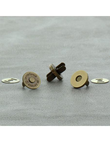 Zakje met 2 magnetische sluitingen 14 mm - Brons