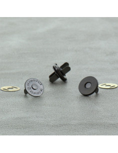 Zakje met 2 magnetische sluitingen 14 mm - Donker zilver