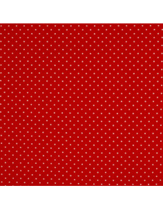Katoenen stof met stippen - Rood en wit